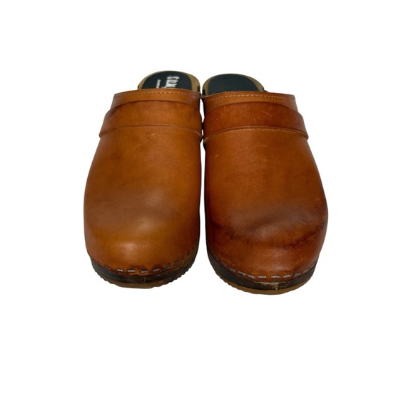 Sandgrens Cognac Leather Clogs Open Back Clogs Size 37 - Picture 8 of 10